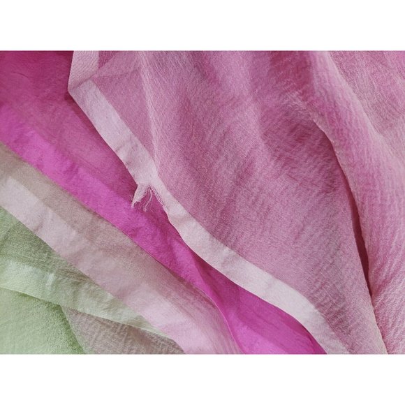 Jane Woolrich Silk Beach Cover Up Poncho Shawl Wrap Scarf Ombre Multicolor - Picture 11 of 12